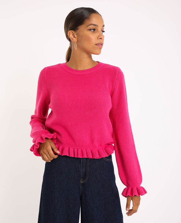 Pull volanté rose - Pimkie
