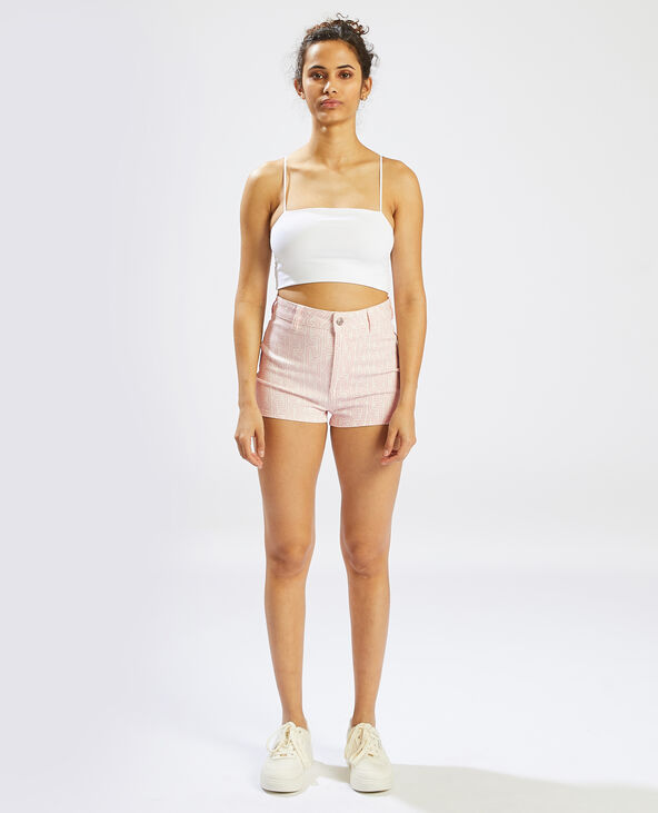Short en jean slim taille haute écru - Pimkie