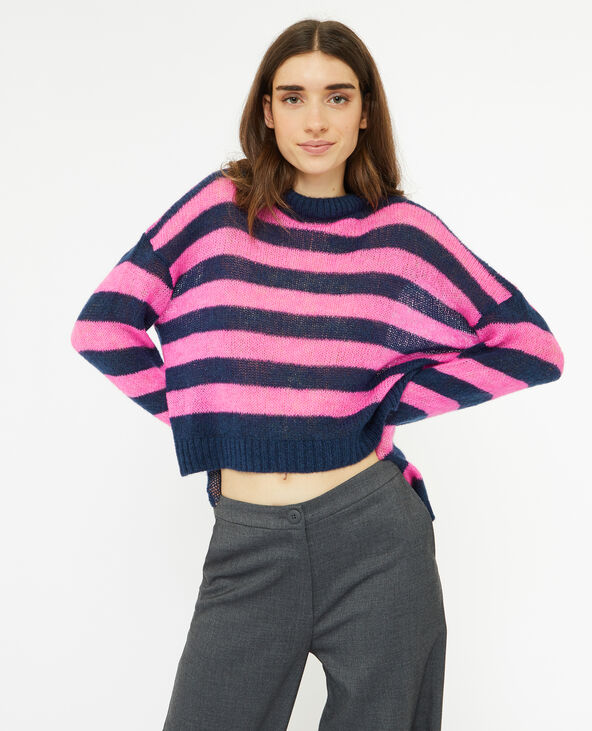 Pull en maille légère rayée rose - Pimkie