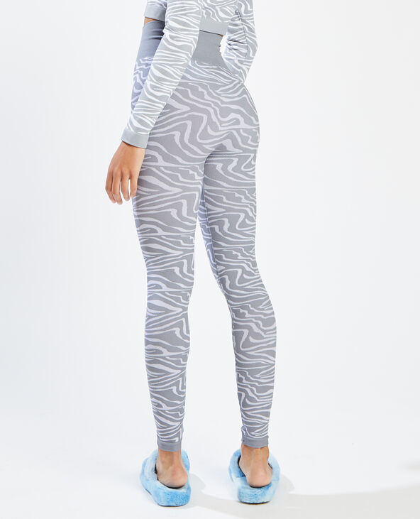 Legging épais zébré vert de gris - Pimkie