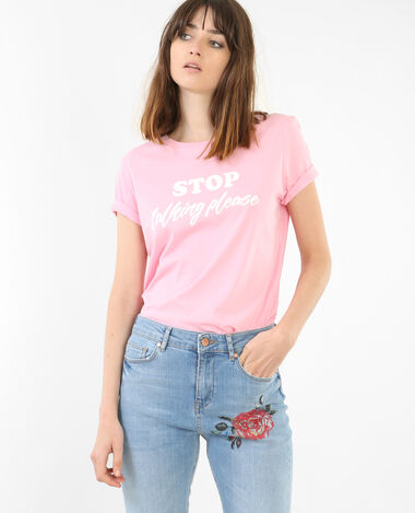 T-shirt à message rose - Pimkie