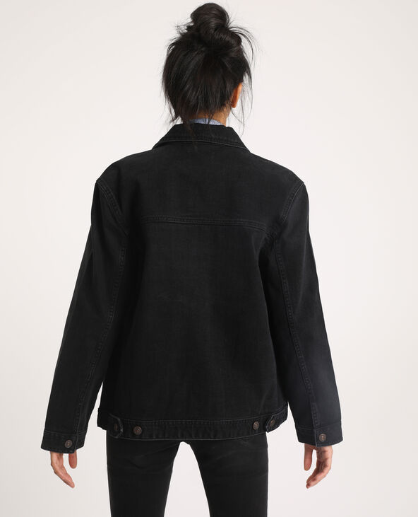 Veste en jean en matière recyclée noir - Pimkie