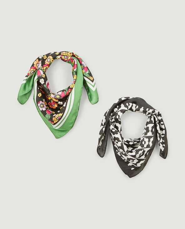Lot de 2 foulards imprimés noir - Pimkie