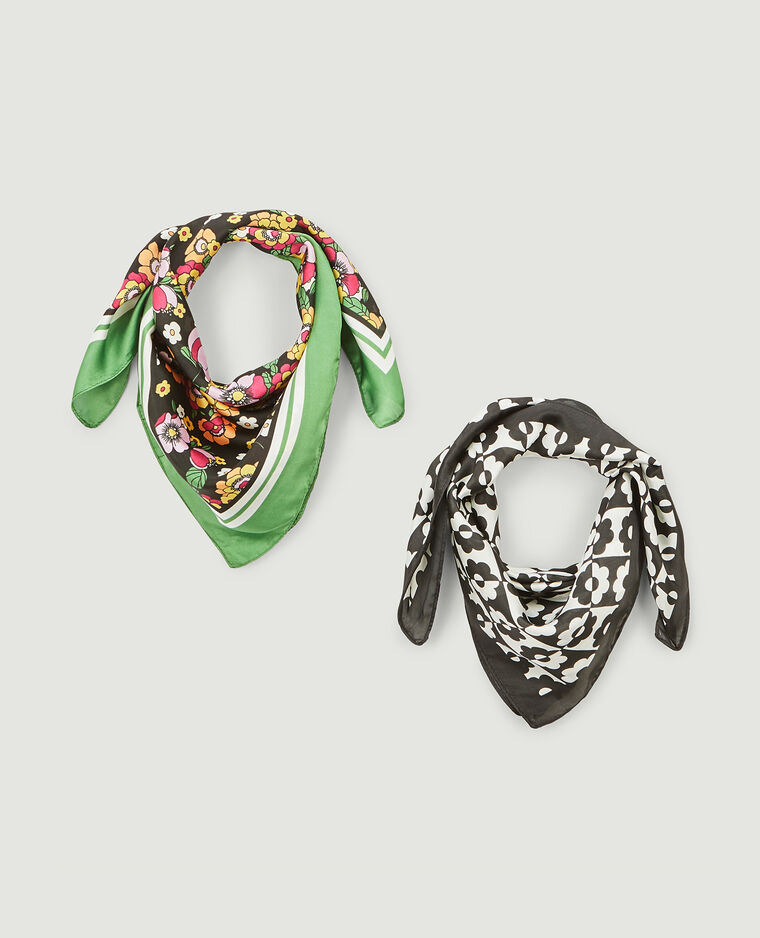 Lot de 2 foulards imprimés noir - Pimkie