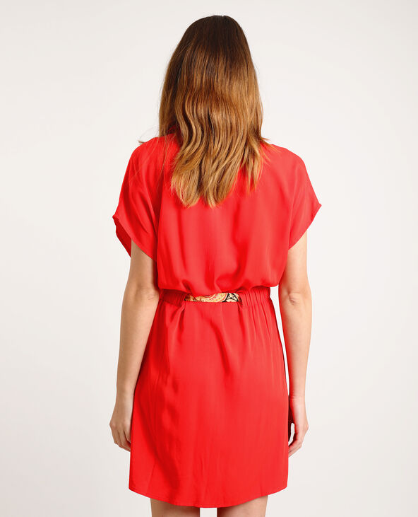 Robe chemise nouée rouge - Pimkie