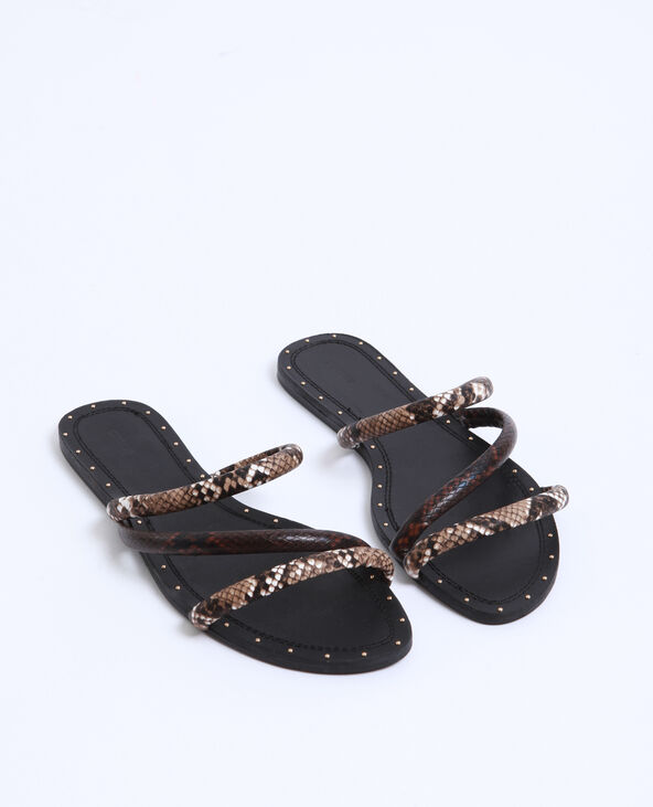 Sandales plates python shop