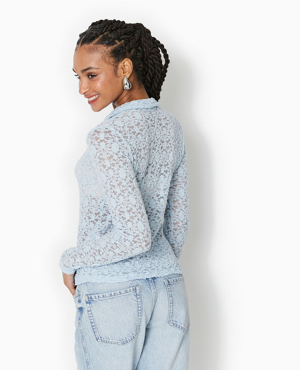 Chemise en dentelle bleu clair - Pimkie