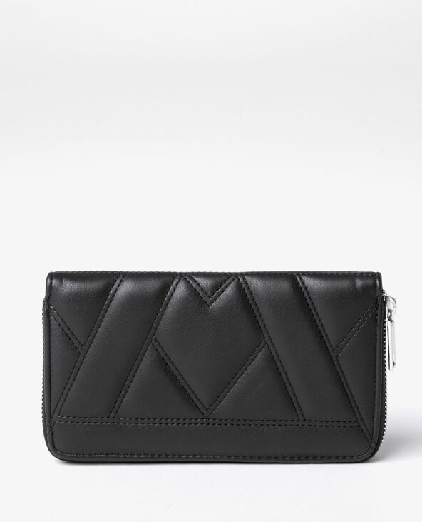 Portefeuille compagnon matelassé noir - Pimkie
