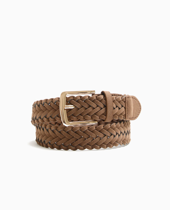 Ceinture tressée en suédine beige - Pimkie