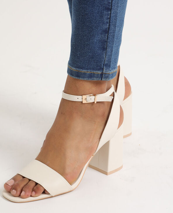 Sandales à talons larges blanc - Pimkie