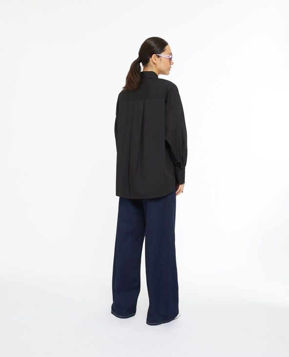 Chemise oversize unie noir - Pimkie