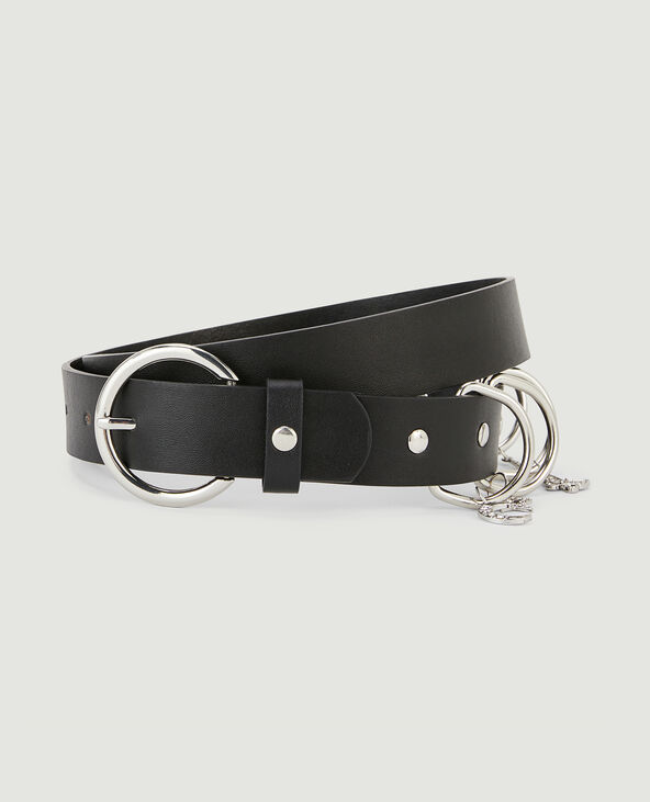 Ceinture avec boucles métalliques et pendentifs noir - Pimkie
