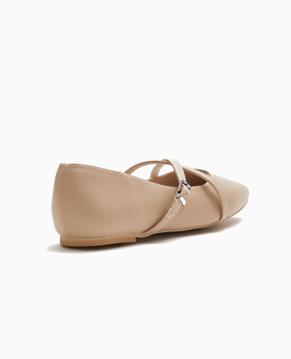 Ballerines avec brides croisées taupe - Pimkie