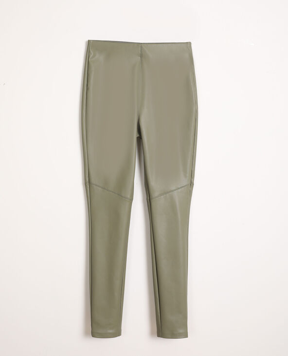 Legging en simili cuir vert de gris - Pimkie