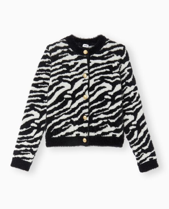 Gilet motif zèbre avec boutons dorés noir - Pimkie
