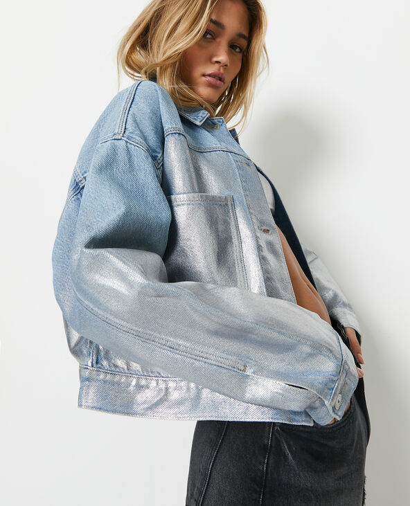 Veste en jean avec capuche clearance