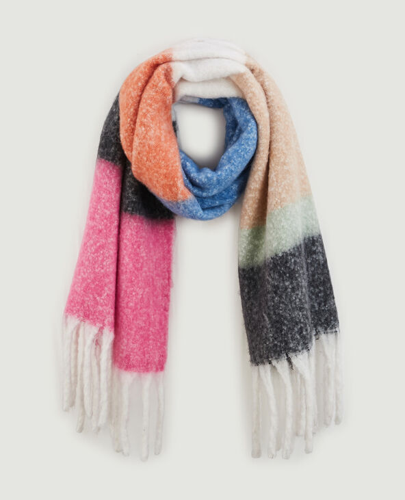 Grande écharpe multicolore orange - Pimkie
