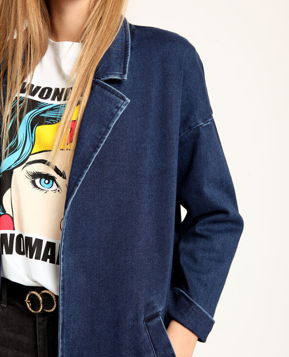 Veste longue en jean bleu - Pimkie