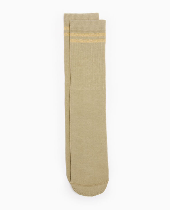 Paire de chaussettes avec bandes lurex vert kaki - Pimkie