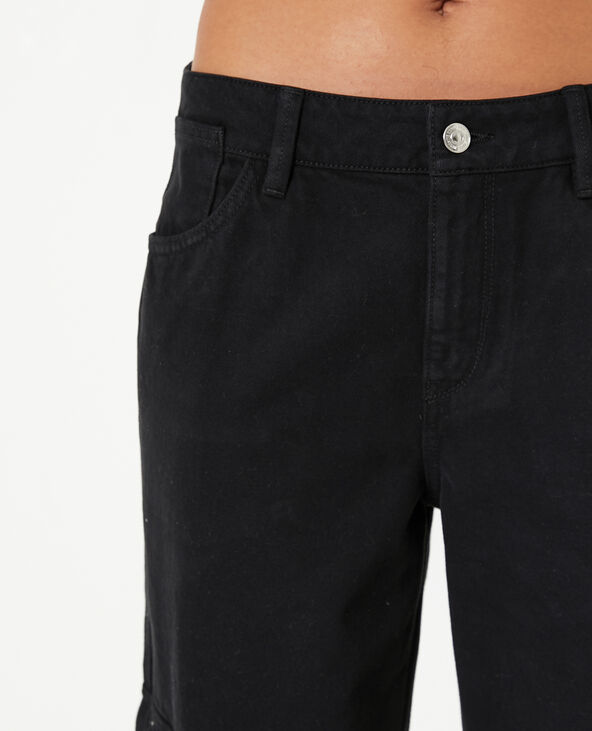 Jean large cargo taille basse noir - Pimkie