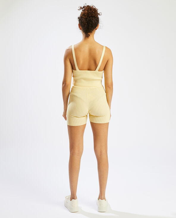 Cycliste en maille fantaisie jaune - Pimkie