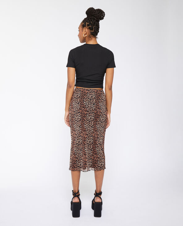 Jupe midi en tulle motif léopard beige - Pimkie