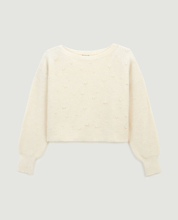 Pull à perles écru - Pimkie