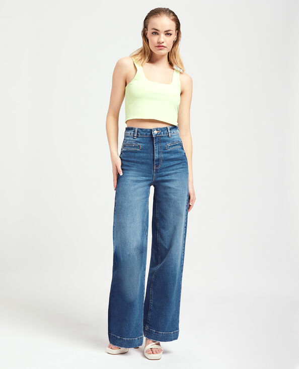 Jean large effet délavé bleu - Pimkie