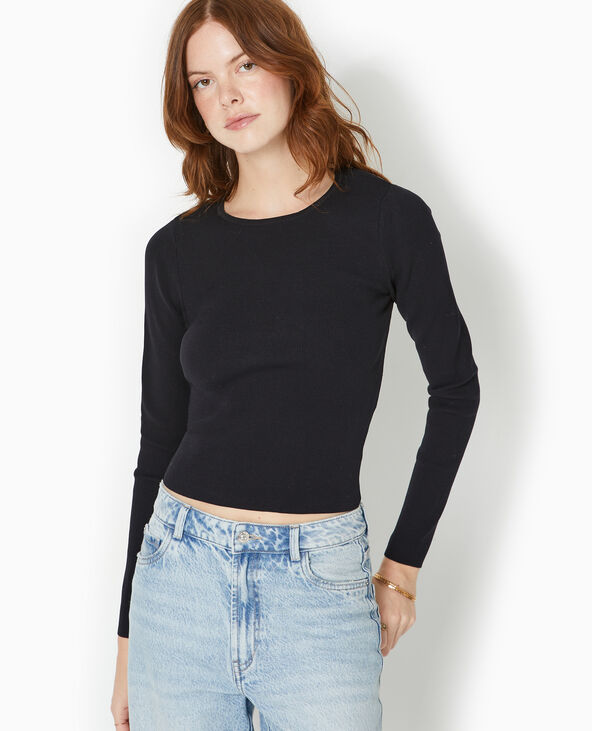 Pull fin avec dos-nu noir - Pimkie