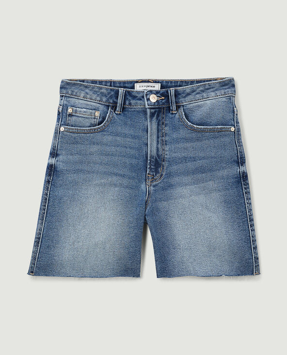 Bermuda en jean raw cut bleu - Pimkie