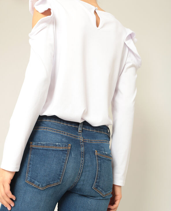 Top à manches peekaboo blanc - Pimkie