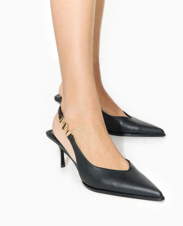 Escarpins bout pointu talon ouvert noir - Pimkie