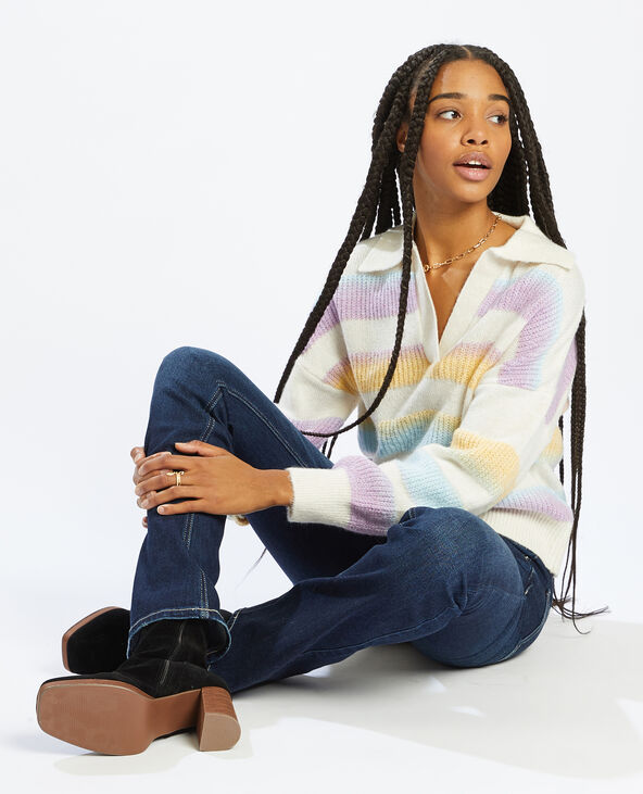 Pull à rayures multicolores blanc - Pimkie