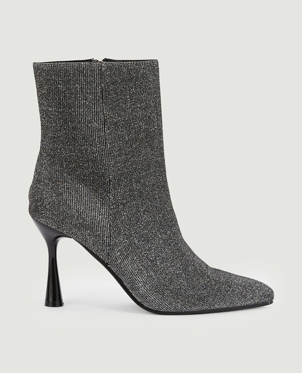 Boots pointues en maille textile avec lurex argenté - Pimkie
