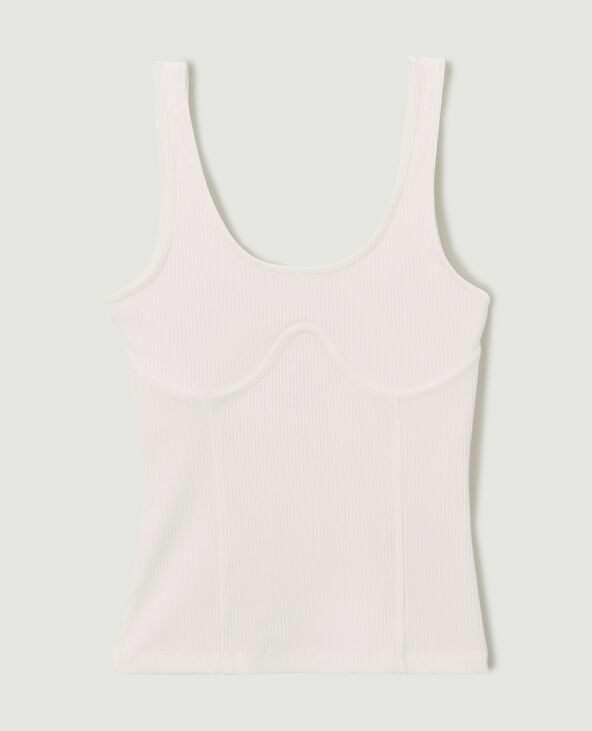 Débardeur en maille côtelée façon corset blanc - Pimkie