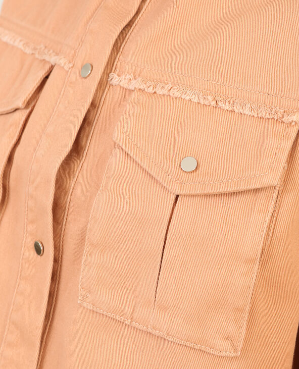 Veste denim couleur vieux rose - Pimkie