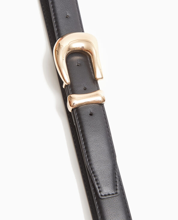 Ceinture avec boucle dorée noir - Pimkie