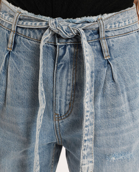 Jean mom à ceinture bleu - Pimkie