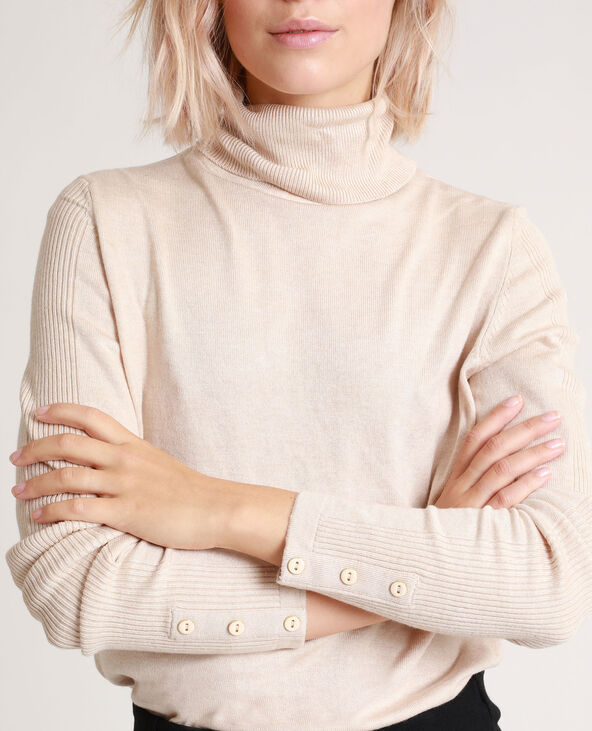 Pull col roulé beige - Pimkie