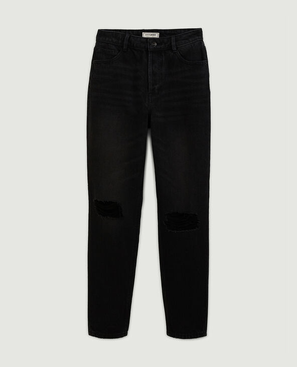 Jean mom taille haute trashé noir - Pimkie