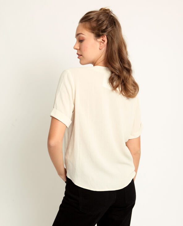 Chemisier à manches courtes beige - Pimkie