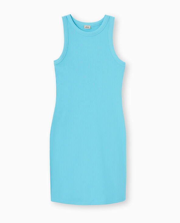 Robe débardeur en maille côtelée bleu turquoise - Pimkie