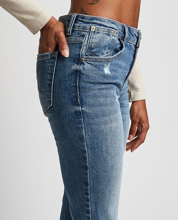 Jean skinny taille basse trashé bleu - Pimkie