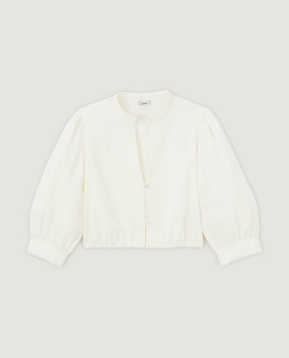 Blouse courte avec petits boutons. blanc - Pimkie