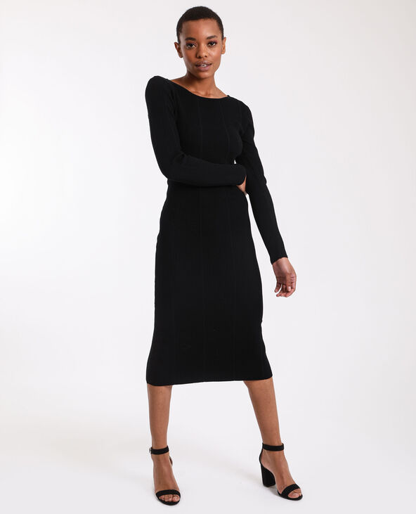 Robe longue en maille noir - Pimkie