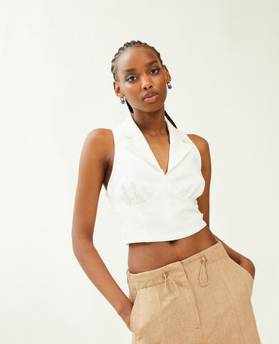 Top façon gilet de barman blanc - Pimkie