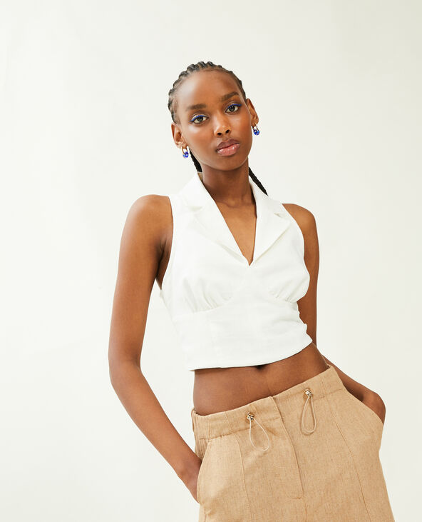 Top façon gilet de barman blanc - Pimkie