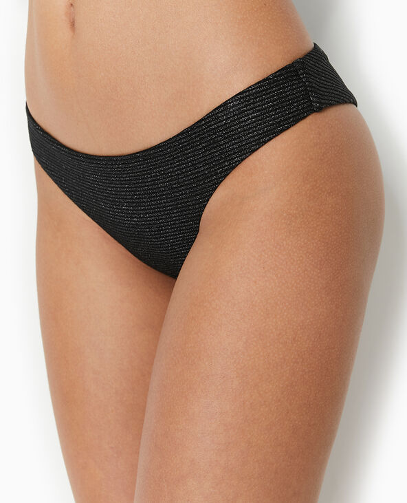 Bas de maillot de bain tanga avec lurex noir - Pimkie