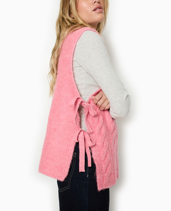 Pull sans manches avec nouettes sur les côtés rose - Pimkie