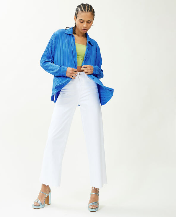 Chemise maille plissée bleu - Pimkie